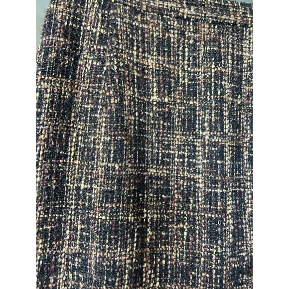 Badgley Mischka Brown Tweed Midi Pencil Skirt - Picture 3 of 4